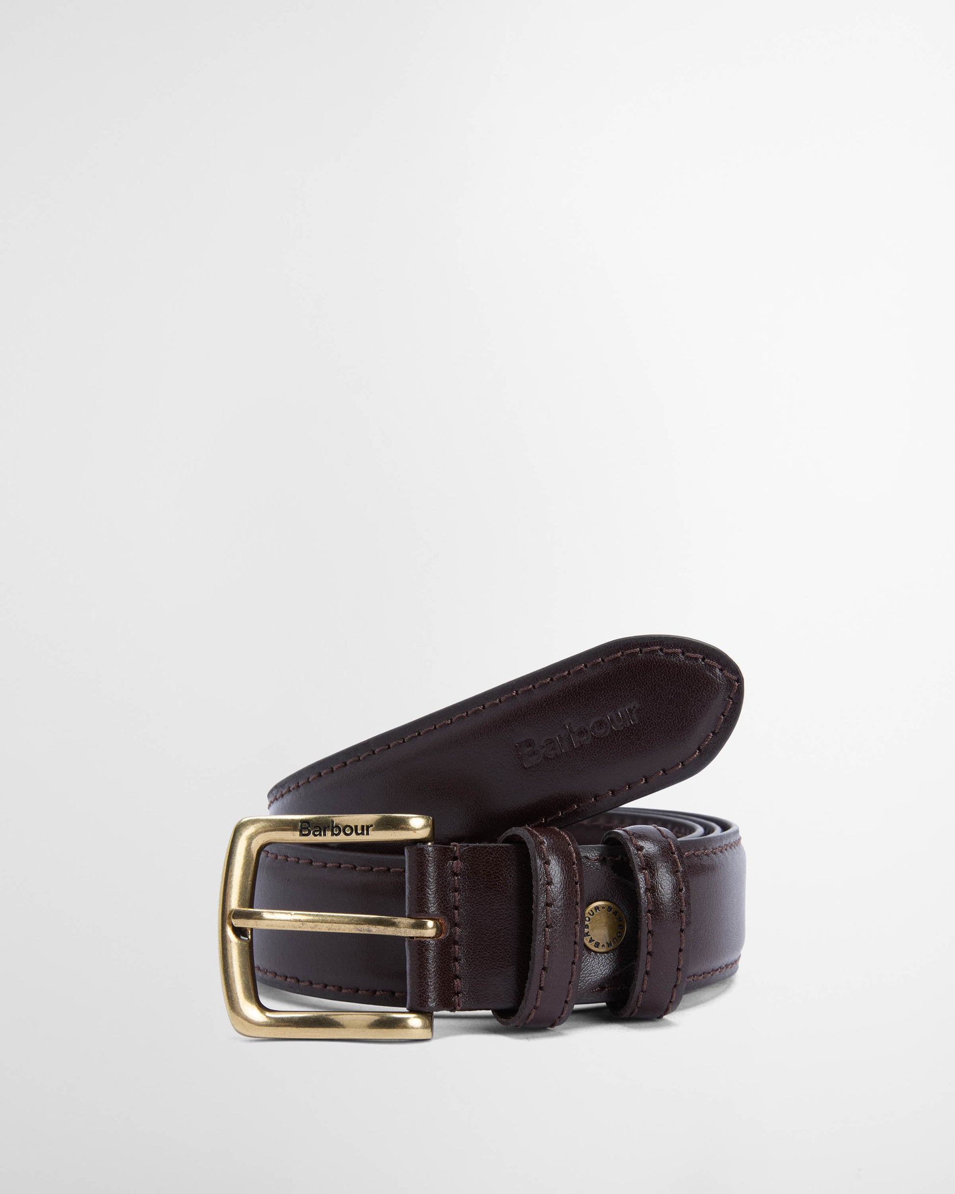Barbour Clyde Mens Leather Belt Chestnut - Brown | CHO | Designer Mens Belts