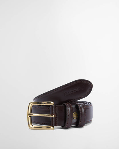 Barbour Clyde Mens Leather Belt Chestnut - Brown | CHO | Designer Mens Belts