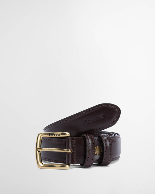 Barbour Clyde Mens Leather Belt Chestnut - Brown | CHO | Designer Mens Belts