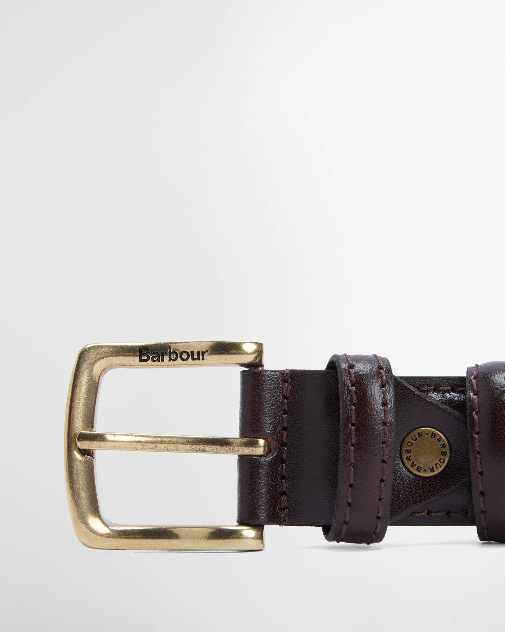 Barbour Clyde Mens Leather Belt Chestnut - Brown | CHO | Designer Mens Belts