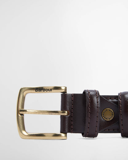 Barbour Clyde Mens Leather Belt Chestnut - Brown | CHO | Designer Mens Belts