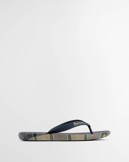 Barbour Oakdale Mens Flip Flops - Navy/Dress Tartan | CHO | Designer Mens Flip Flops