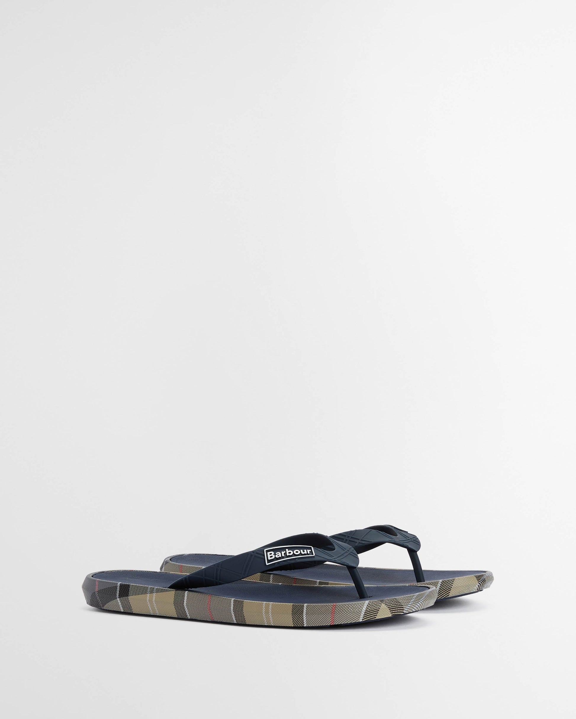 Barbour Oakdale Mens Flip Flops - Navy/Dress Tartan | CHO | Designer Mens Flip Flops