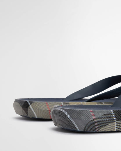 Barbour Oakdale Mens Flip Flops - Navy/Dress Tartan | CHO | Designer Mens Flip Flops