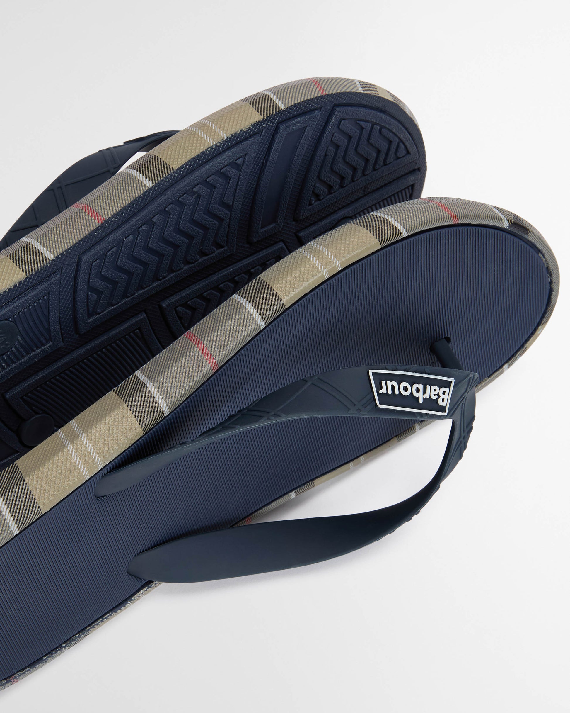 Barbour Oakdale Mens Flip Flops - Navy/Dress Tartan | CHO | Designer Mens Flip Flops