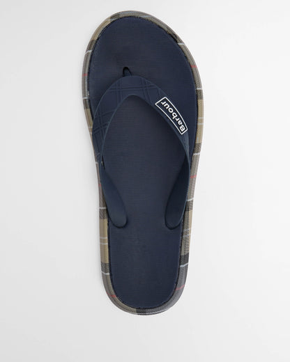 Barbour Oakdale Mens Flip Flops - Navy/Dress Tartan | CHO | Designer Mens Flip Flops