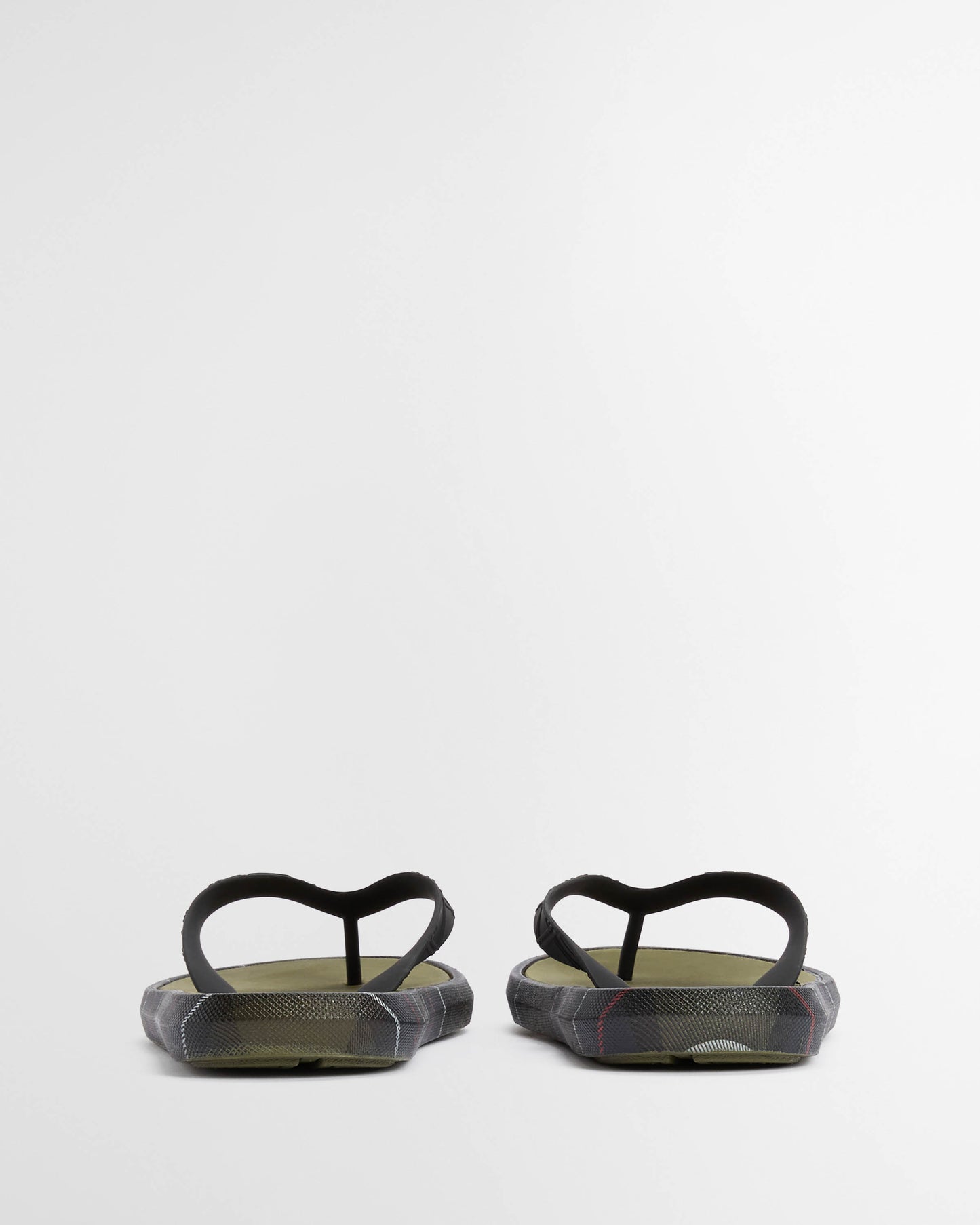 Barbour Oakdale Mens Flip Flops - Olive/Classic Tartan | CHO | Designer Mens Flip Flops