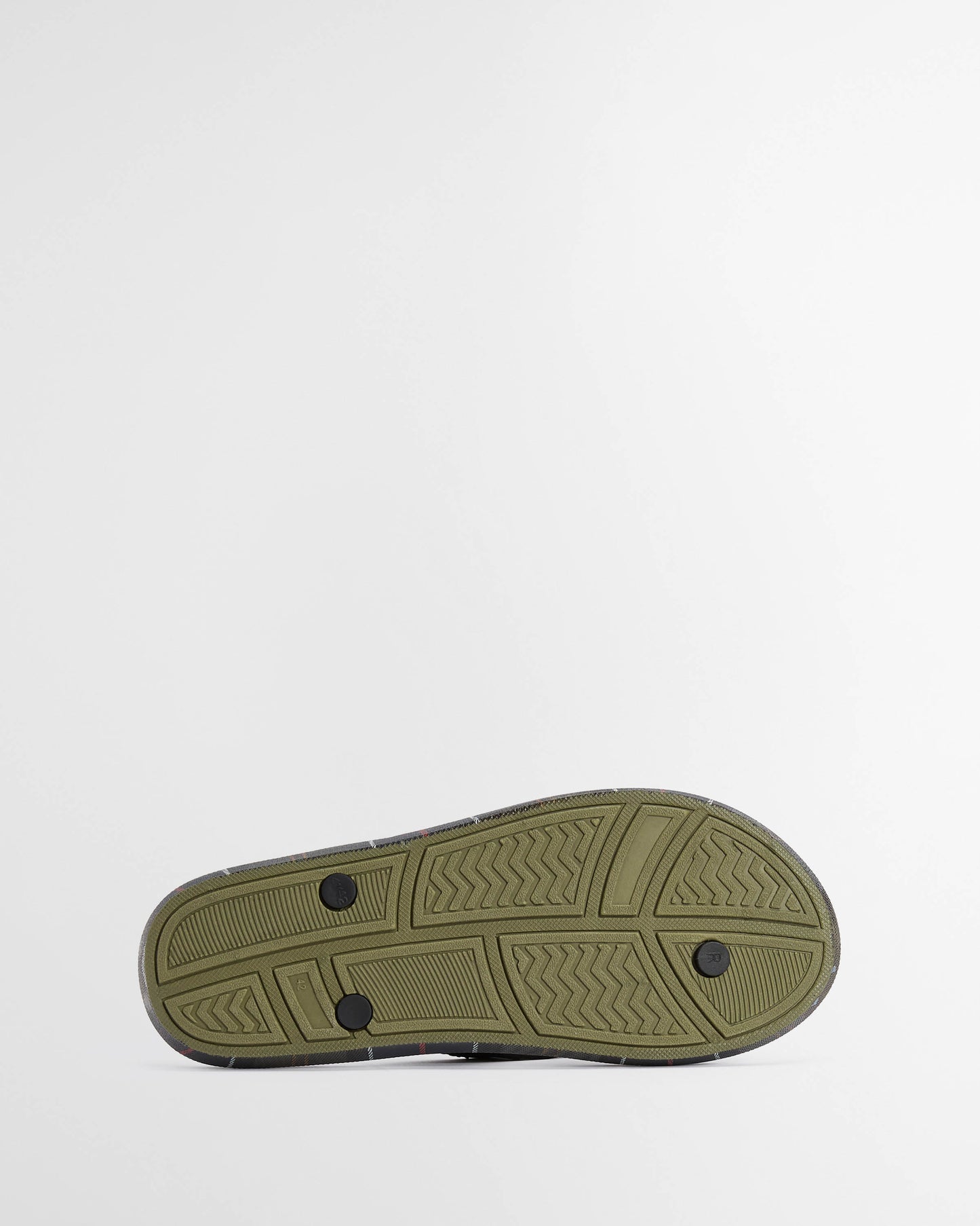 Barbour Oakdale Mens Flip Flops - Olive/Classic Tartan | CHO | Designer Mens Flip Flops