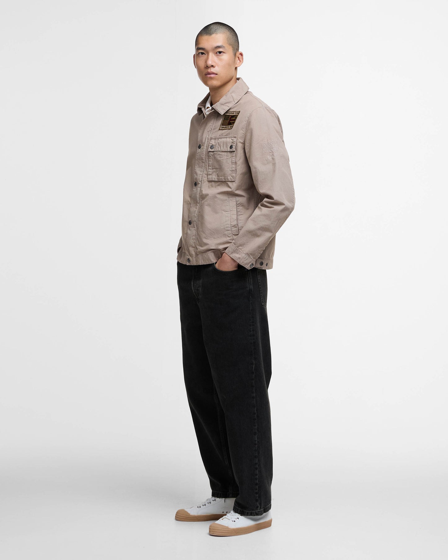 Barbour International Workers Mens Casual Jacket - Timberwolf | CHO | Designer Mens Light Jackets