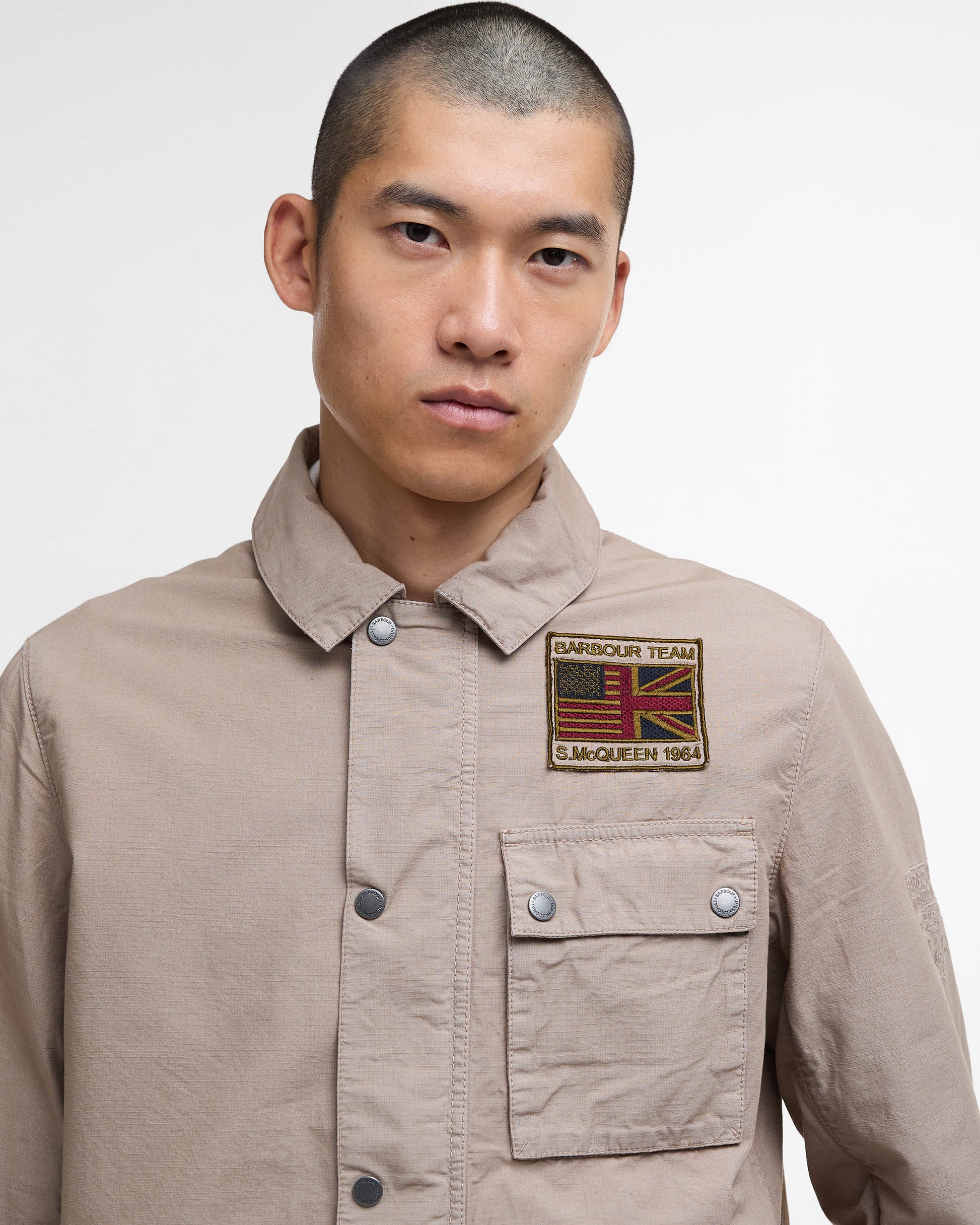 Barbour International Workers Mens Casual Jacket - Timberwolf | CHO | Designer Mens Light Jackets