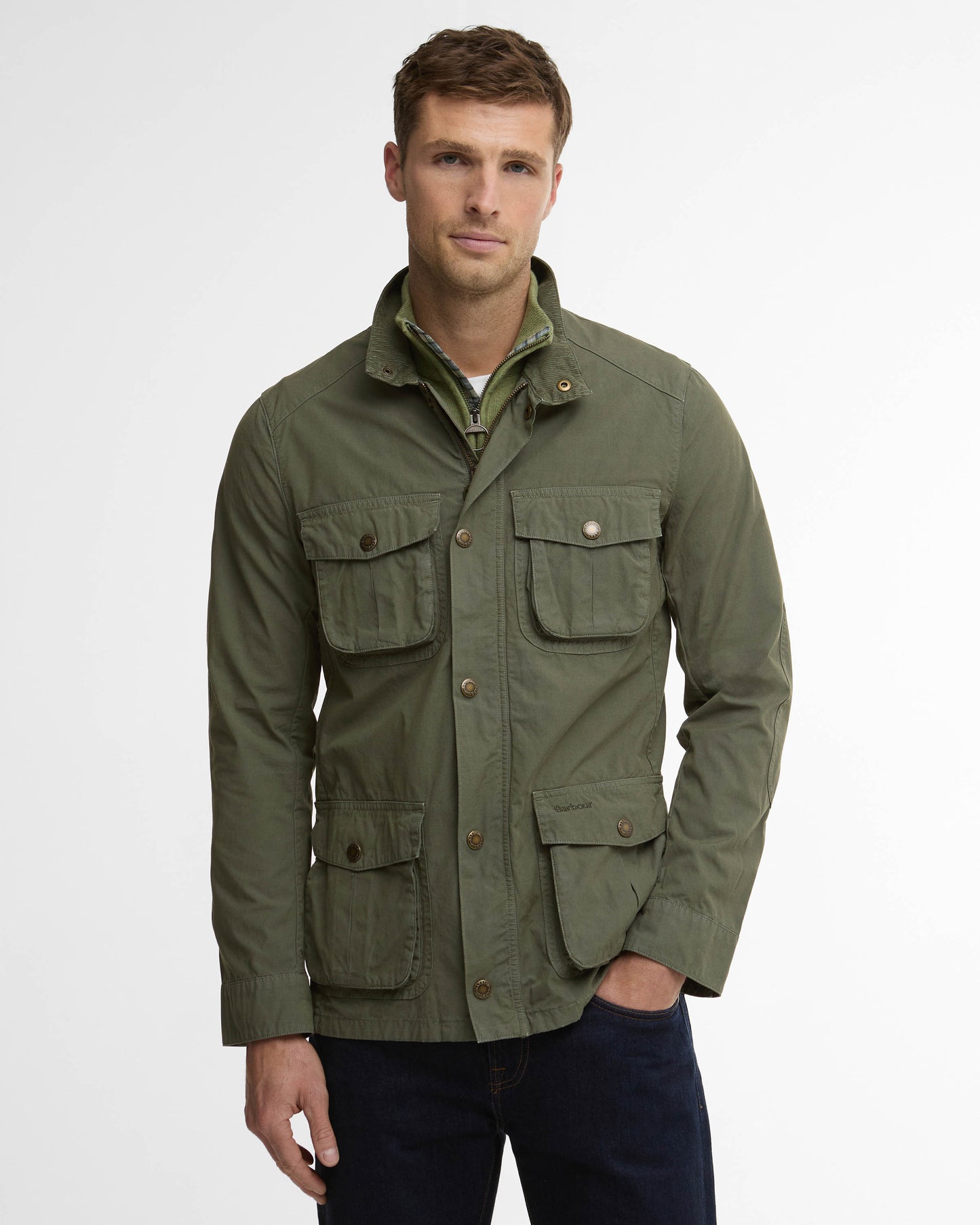 Barbour Corbridge Mens Casual Jacket - Dusty Olive | CHO | Designer Mens Casual Jackets