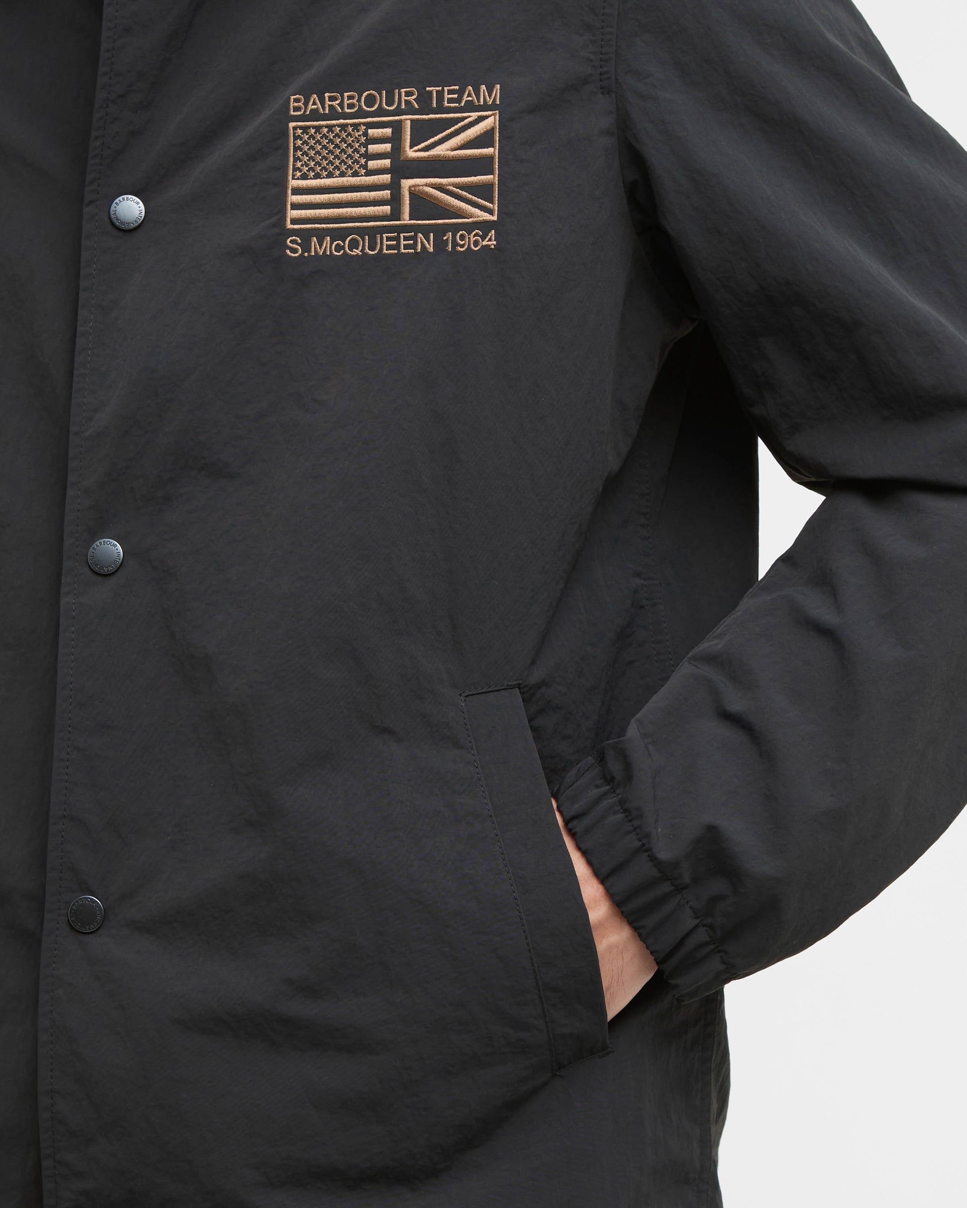 Barbour International Coach Mens Casual Jacket - Black | CHO | Designer Mens Casual Jackets