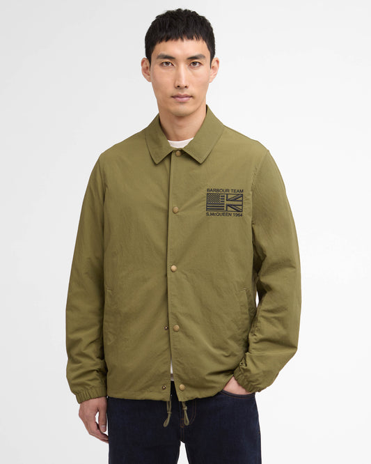 Barbour International Coach Mens Casual Jacket - Burnt Olive | CHO | Designer Mens Casual Jackets