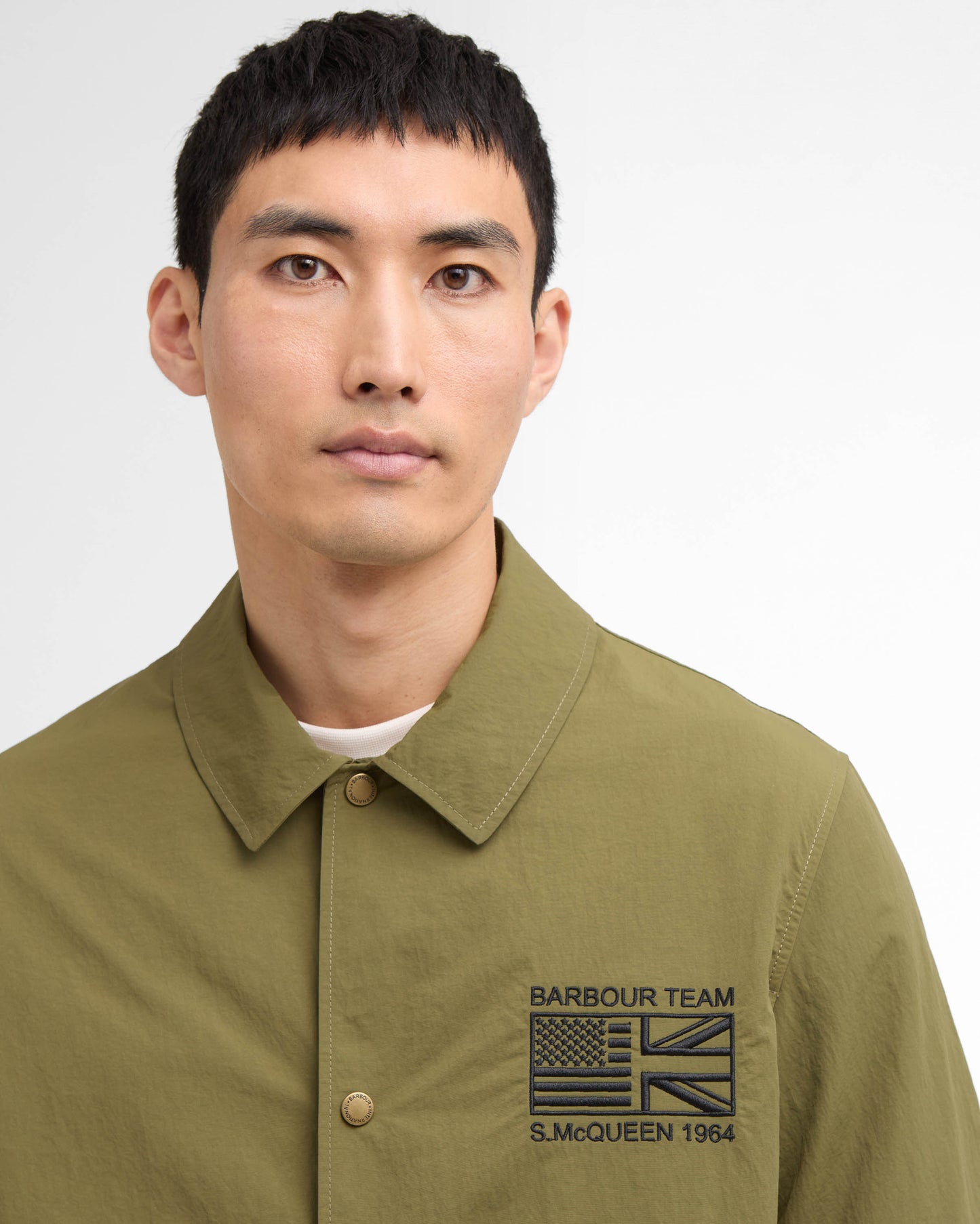 Barbour International Coach Mens Casual Jacket - Burnt Olive | CHO | Designer Mens Casual Jackets
