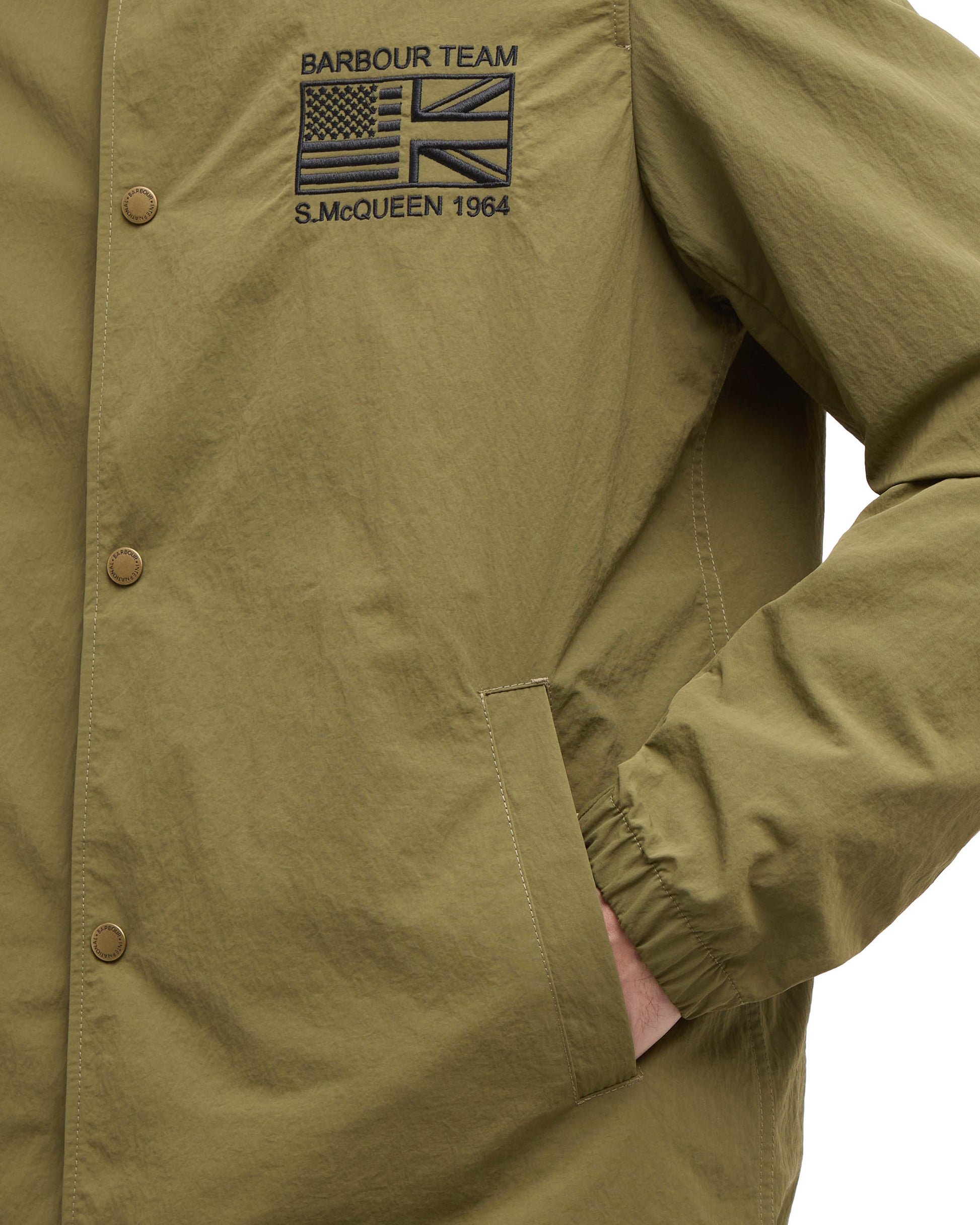 Barbour International Coach Mens Casual Jacket - Burnt Olive | CHO | Designer Mens Casual Jackets