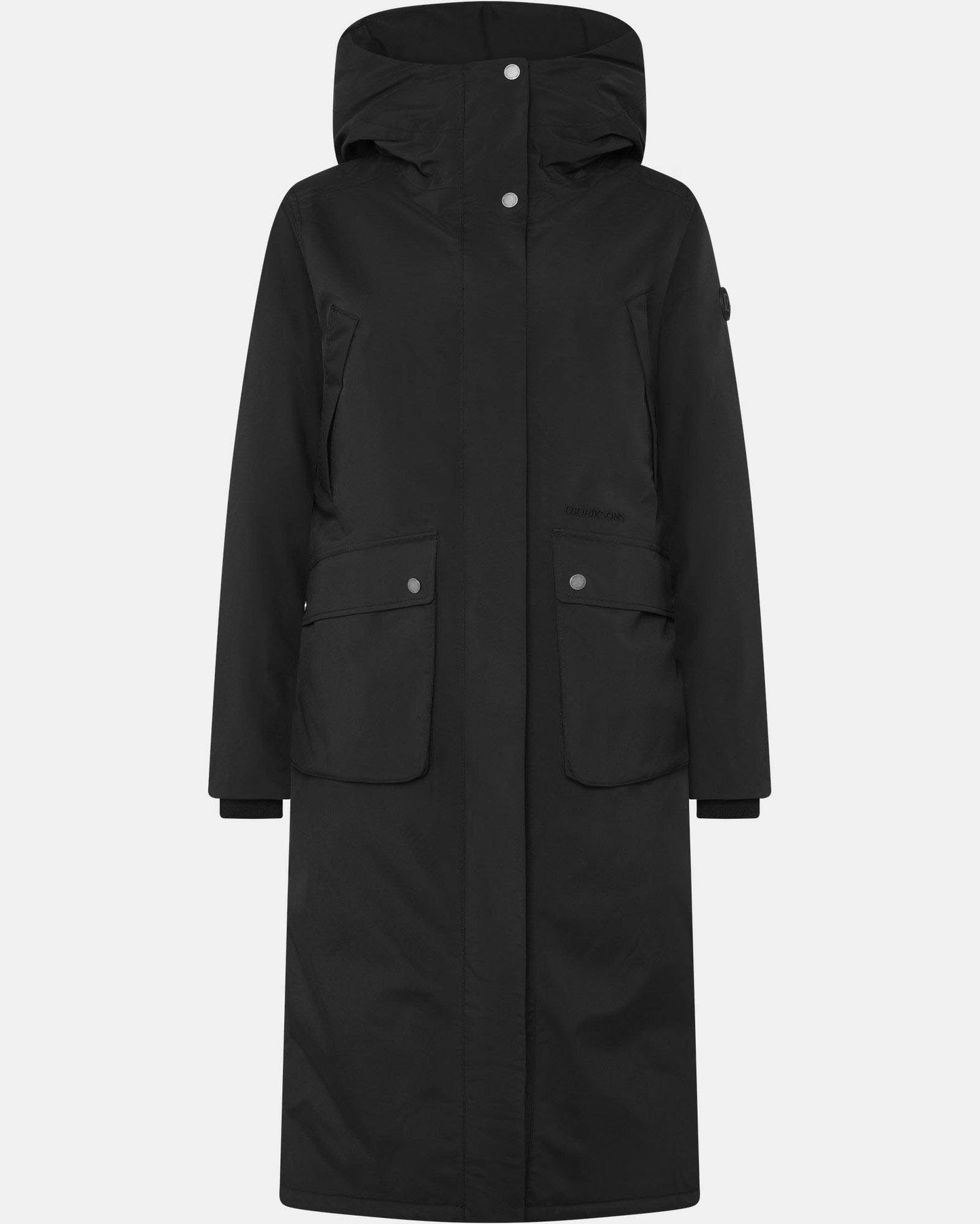Didriksons Womens Melody Long Parka 2 - Black 060 | CHO | Designer Womens Long Parkas