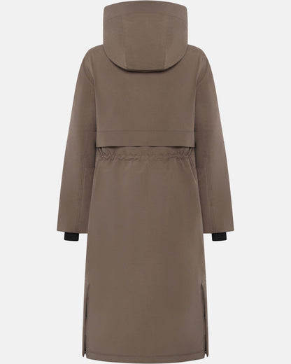 Didriksons Womens Melody Long Parka 2 - Mocha Brown F07 | CHO | Designer Womens Long Parkas