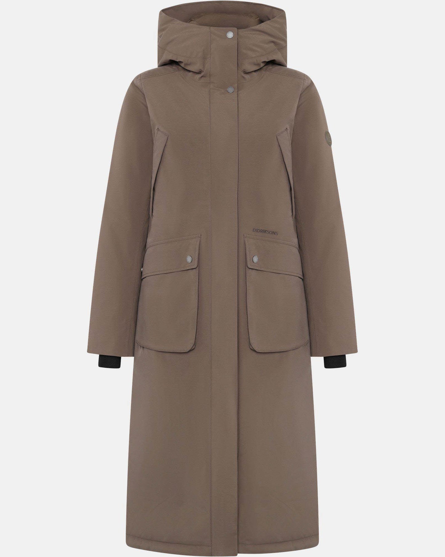 Didriksons Womens Melody Long Parka 2 - Mocha Brown F07 | CHO | Designer Womens Long Parkas