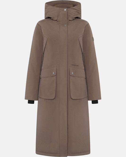 Didriksons Womens Melody Long Parka 2 - Mocha Brown F07 | CHO | Designer Womens Long Parkas