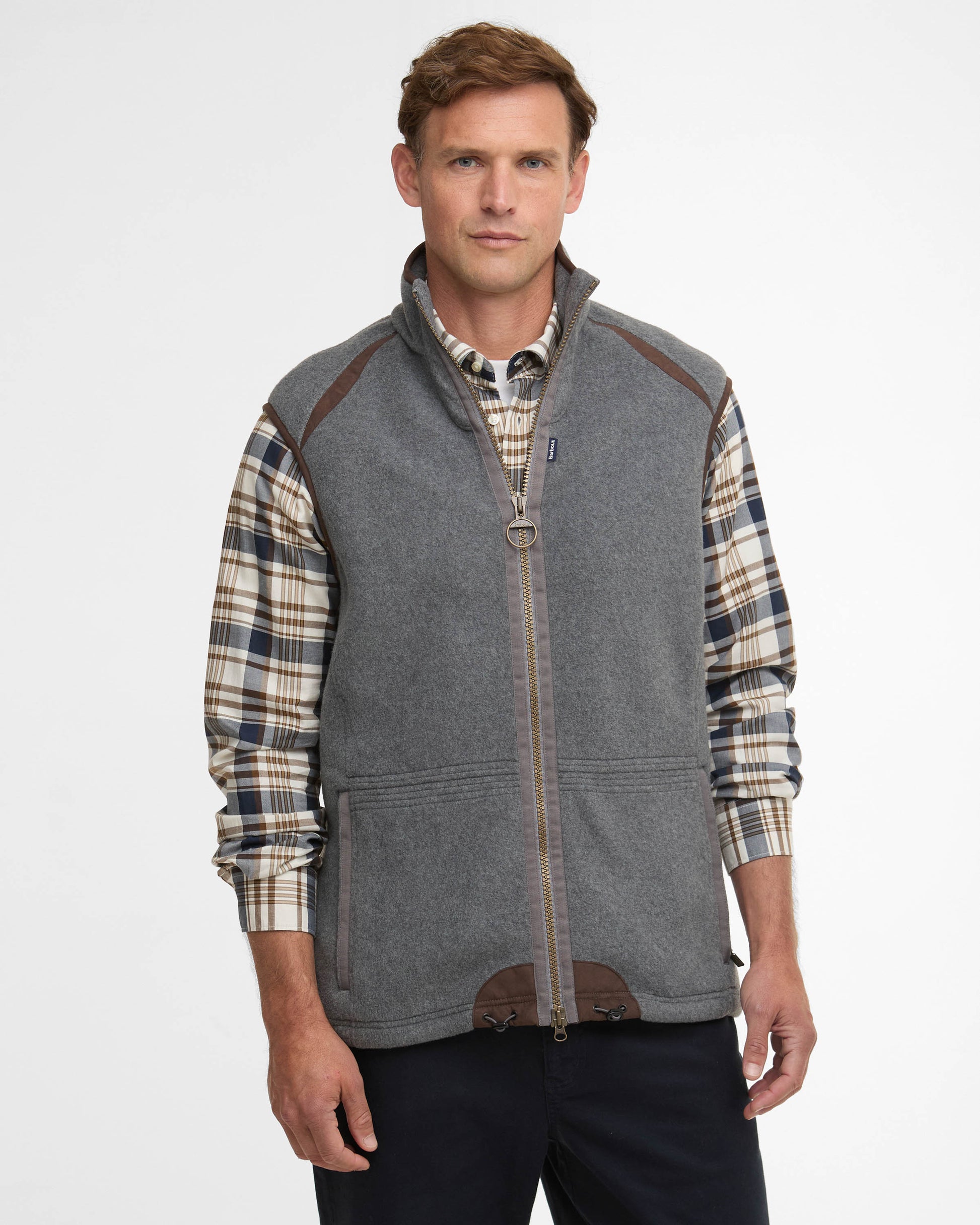 Barbour Langdale Mens Gilet - Dark Grey Marl | CHO | Designer Mens Fleece Gilets