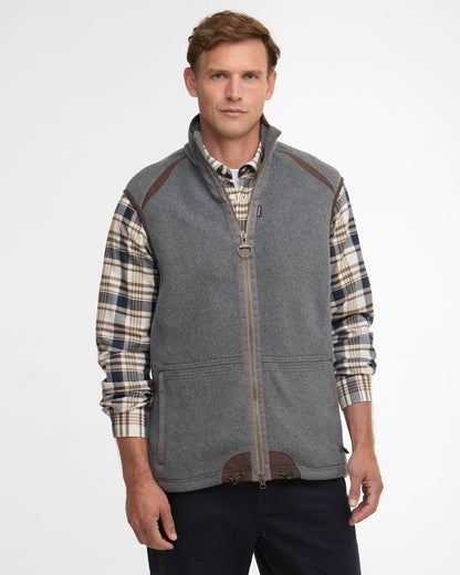 Barbour Langdale Mens Gilet - Dark Grey Marl | CHO | Designer Mens Fleece Gilets