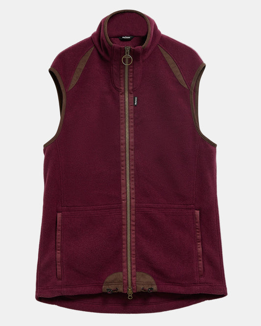 Barbour Langdale Mens Gilet - Dark Bordeaux | CHO | Designer Mens Fleece Gilets