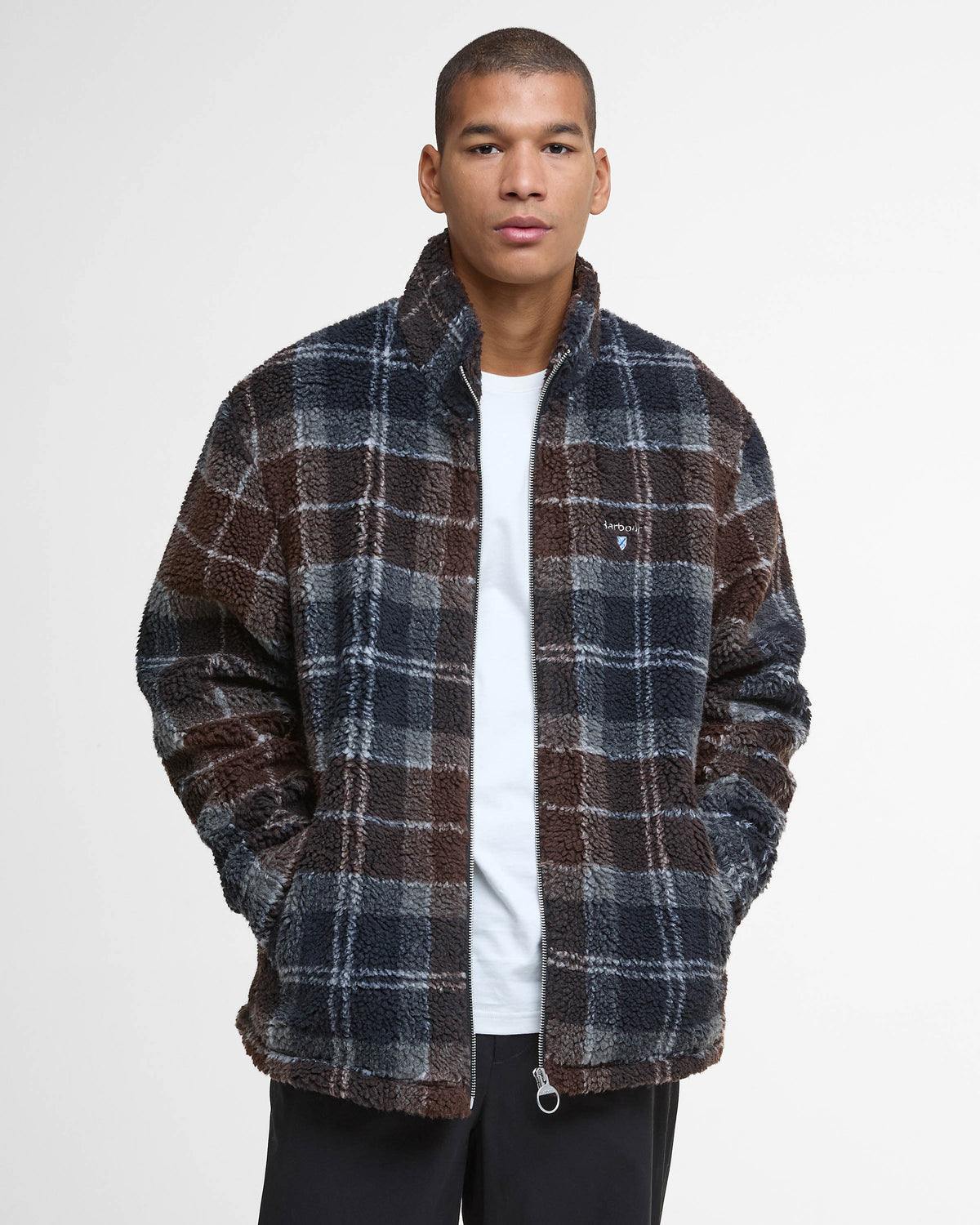 Barbour Tartan Fleece Zip Through - Midnight Oak Tartan | CHO | Designer Mens Coats & Jackets