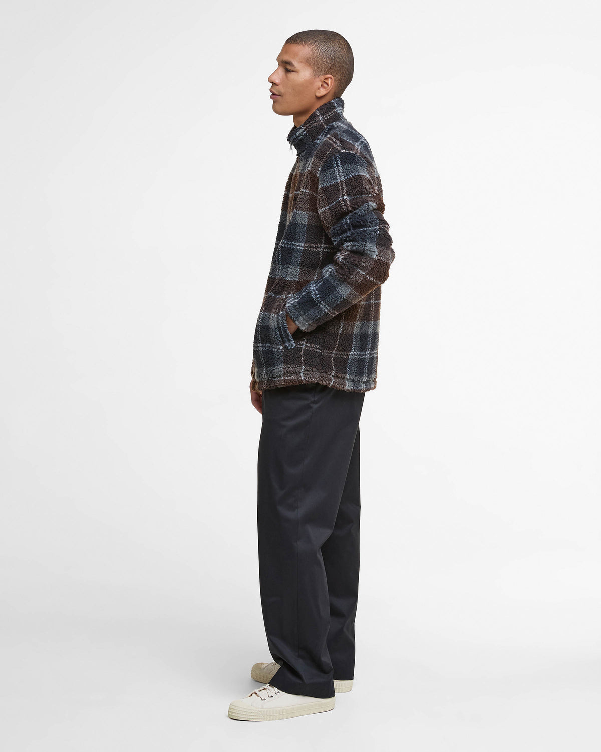 Barbour Tartan Fleece Zip Through - Midnight Oak Tartan | CHO | Designer Mens Coats & Jackets
