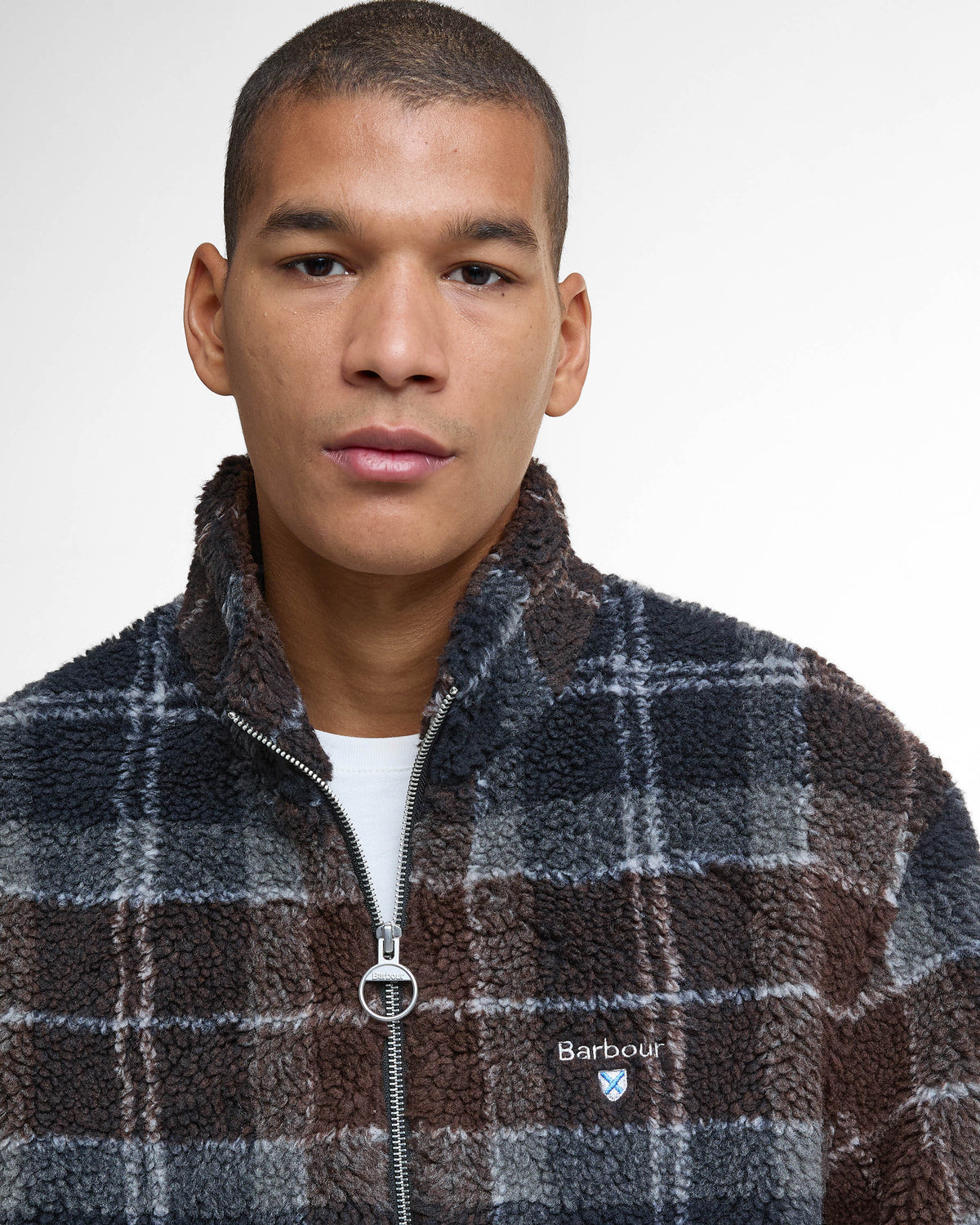 Barbour Tartan Fleece Zip Through - Midnight Oak Tartan | CHO | Designer Mens Coats & Jackets