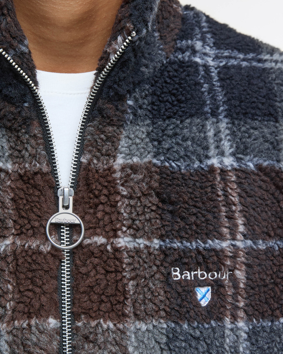 Barbour Tartan Fleece Zip Through - Midnight Oak Tartan | CHO | Designer Mens Coats & Jackets