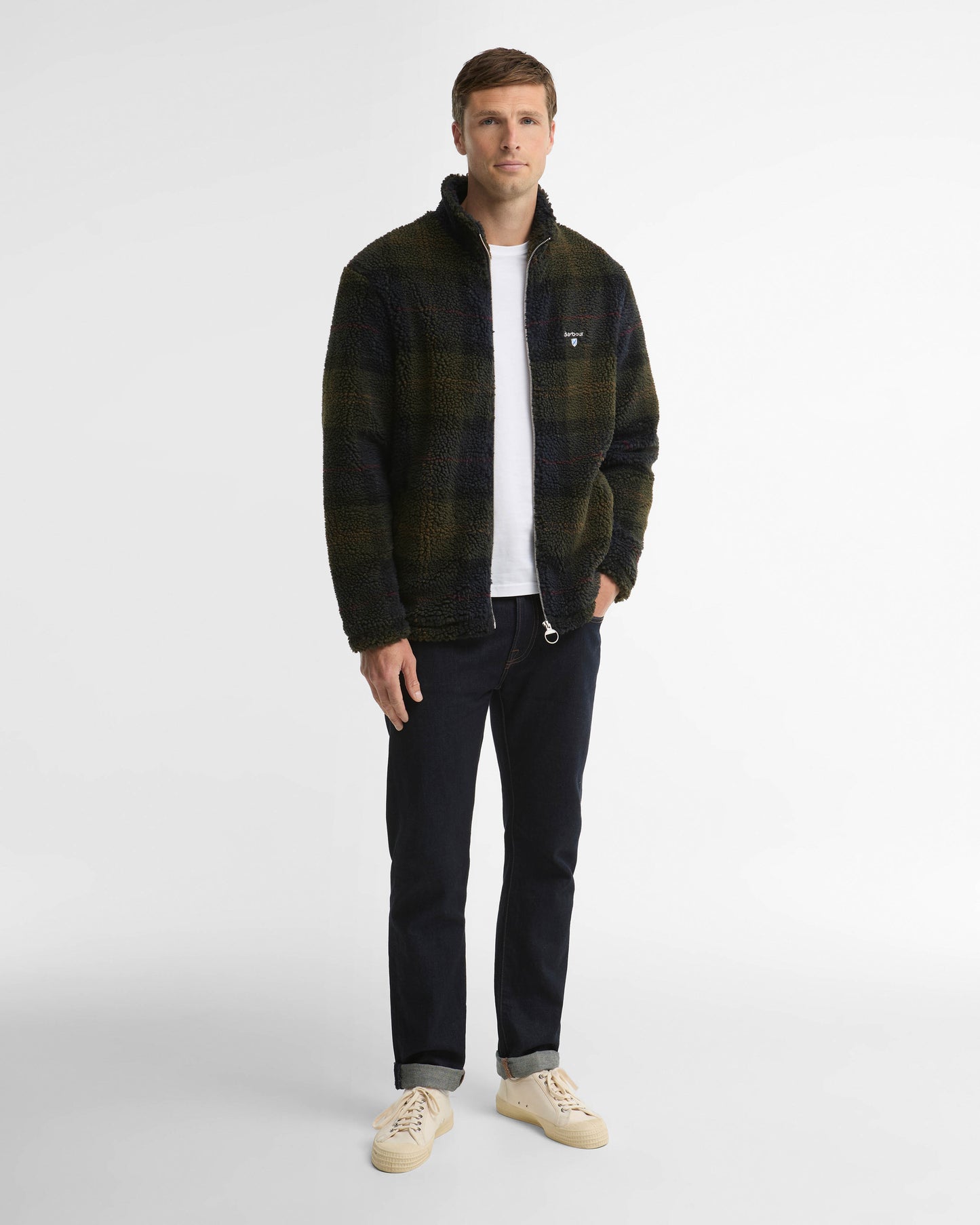 Barbour Tartan Fleece Zip Through - Shadow Classic Tartan