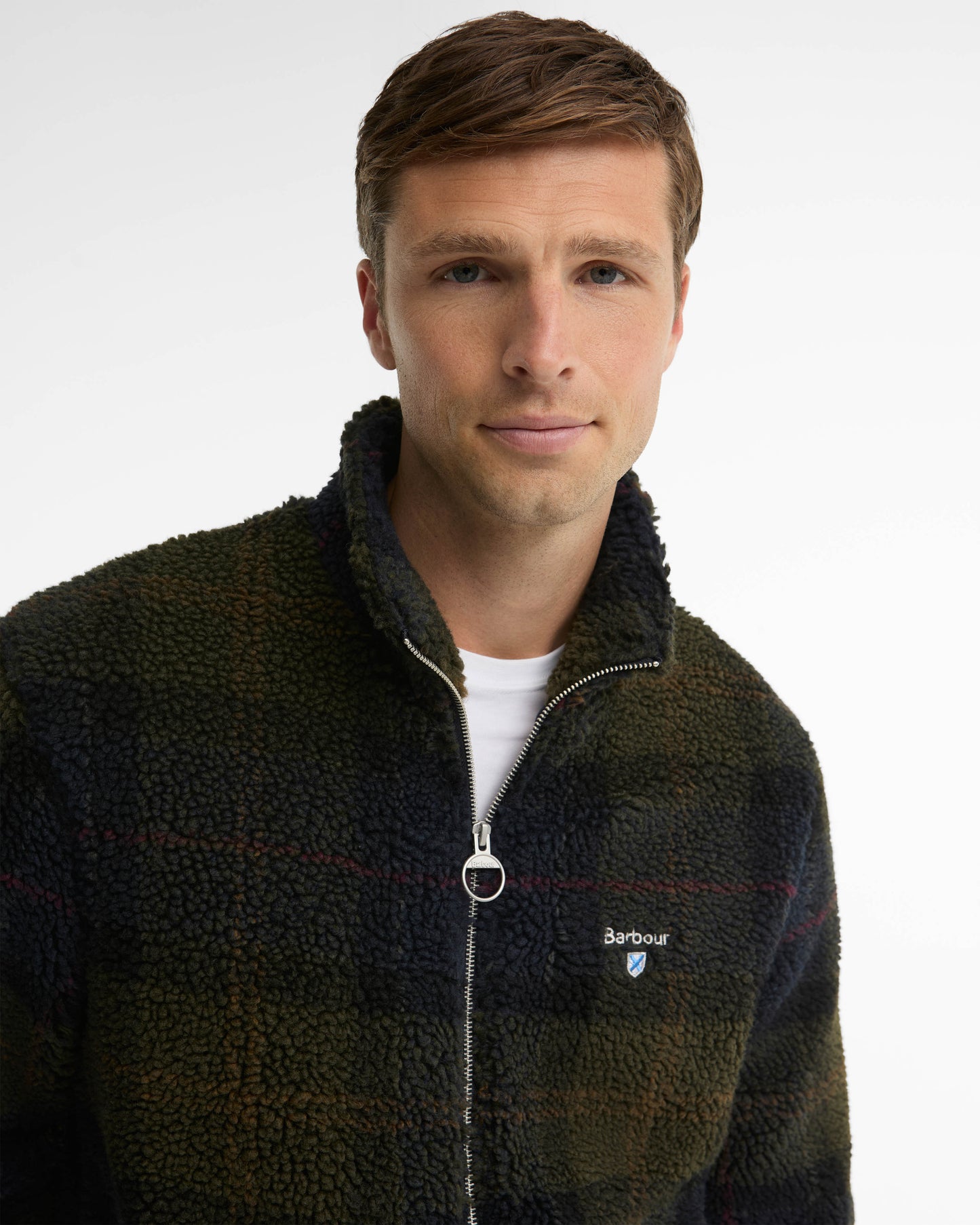 Barbour Tartan Fleece Zip Through - Shadow Classic Tartan