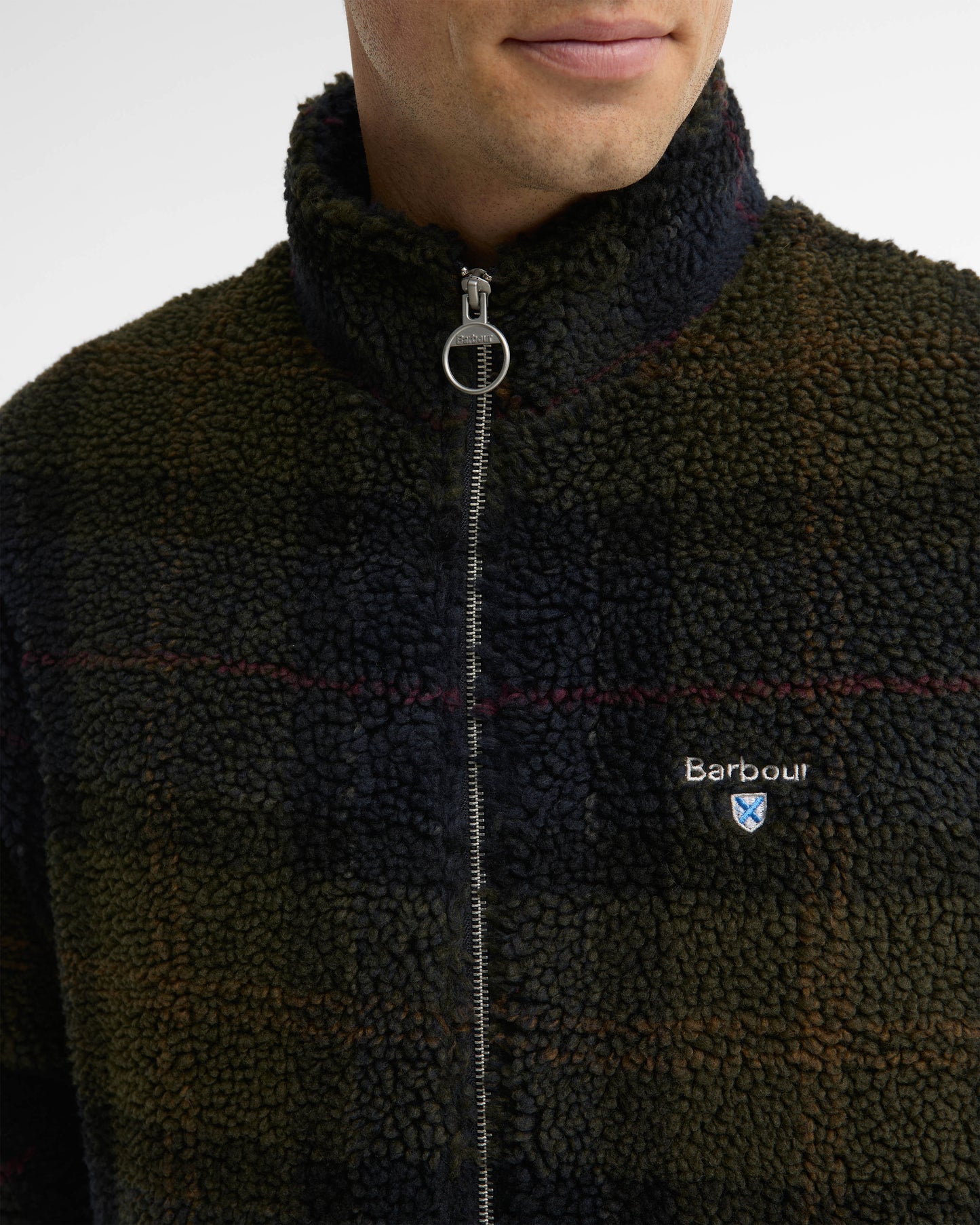 Barbour Tartan Fleece Zip Through - Shadow Classic Tartan