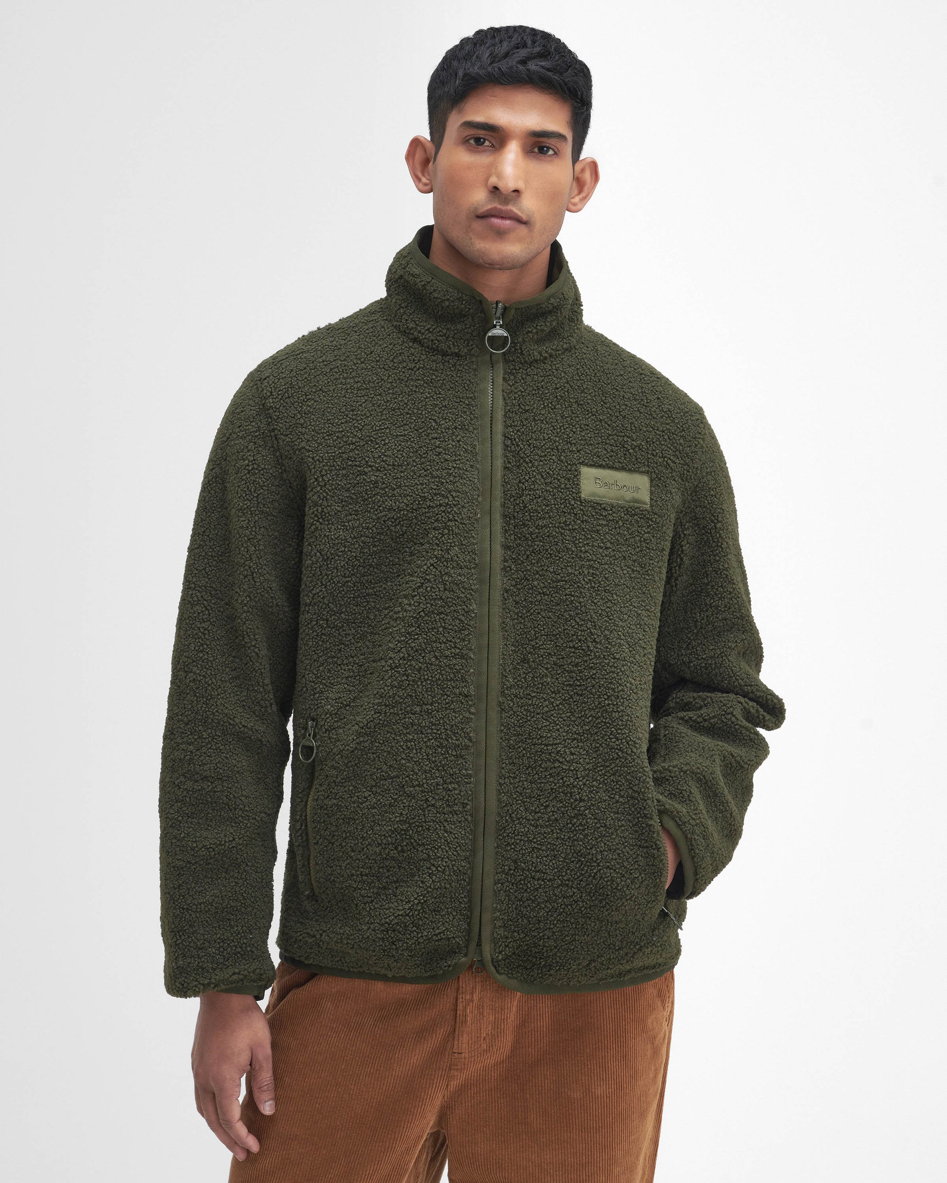 Barbour Mens Reversible Fleece Jacket - Fern | CHO | Designer Mens Fleece Jackets