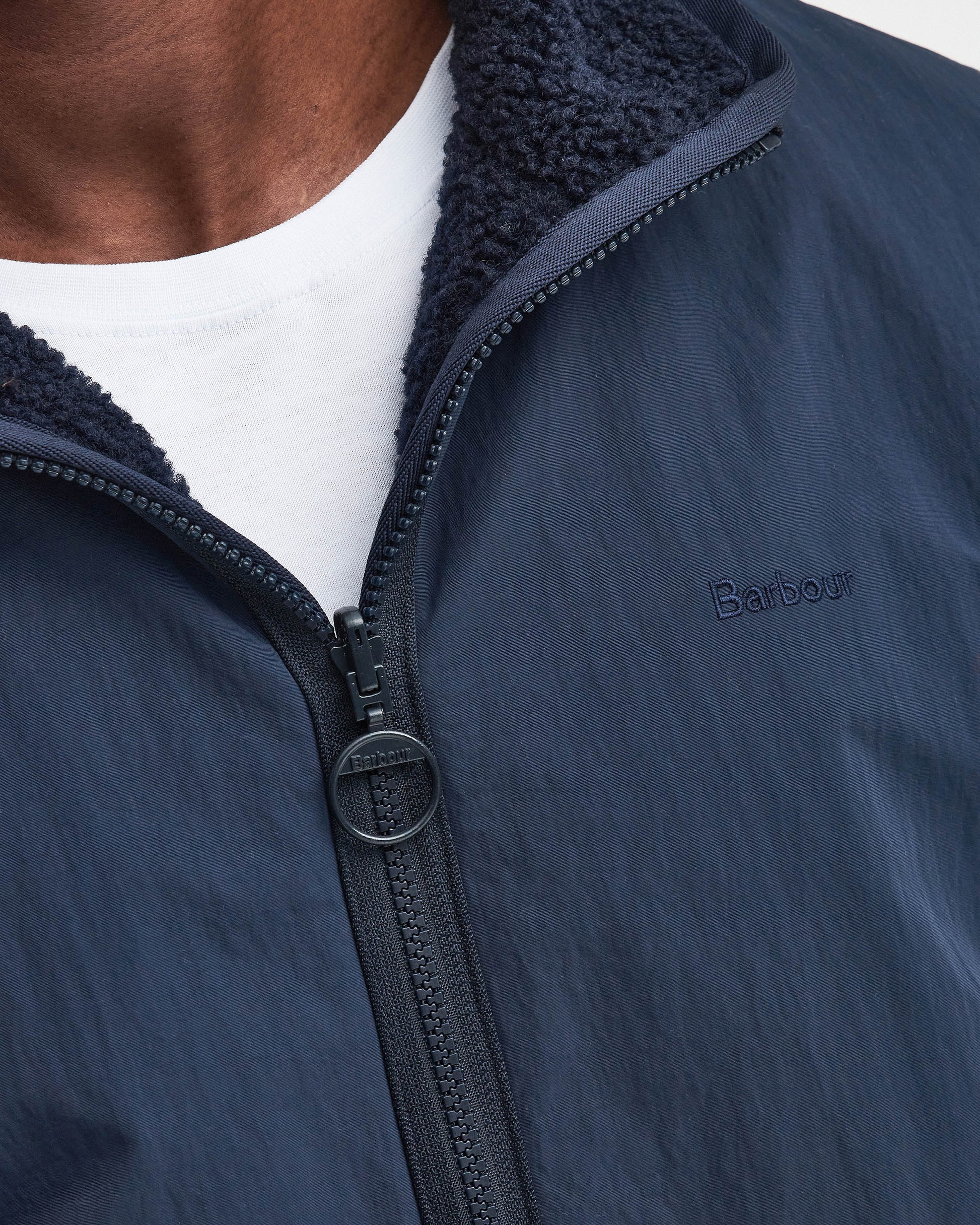 Barbour Mens Reversible Fleece Jacket - Navy | CHO | Designer Mens Fleece Jackets