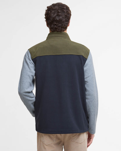 Barbour Mens Full Zip Colour Block Fleece - Navy