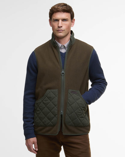 Barbour Lowich Mens Fleece Gilet - Olive | CHO | Designer Mens Fleece Gilets