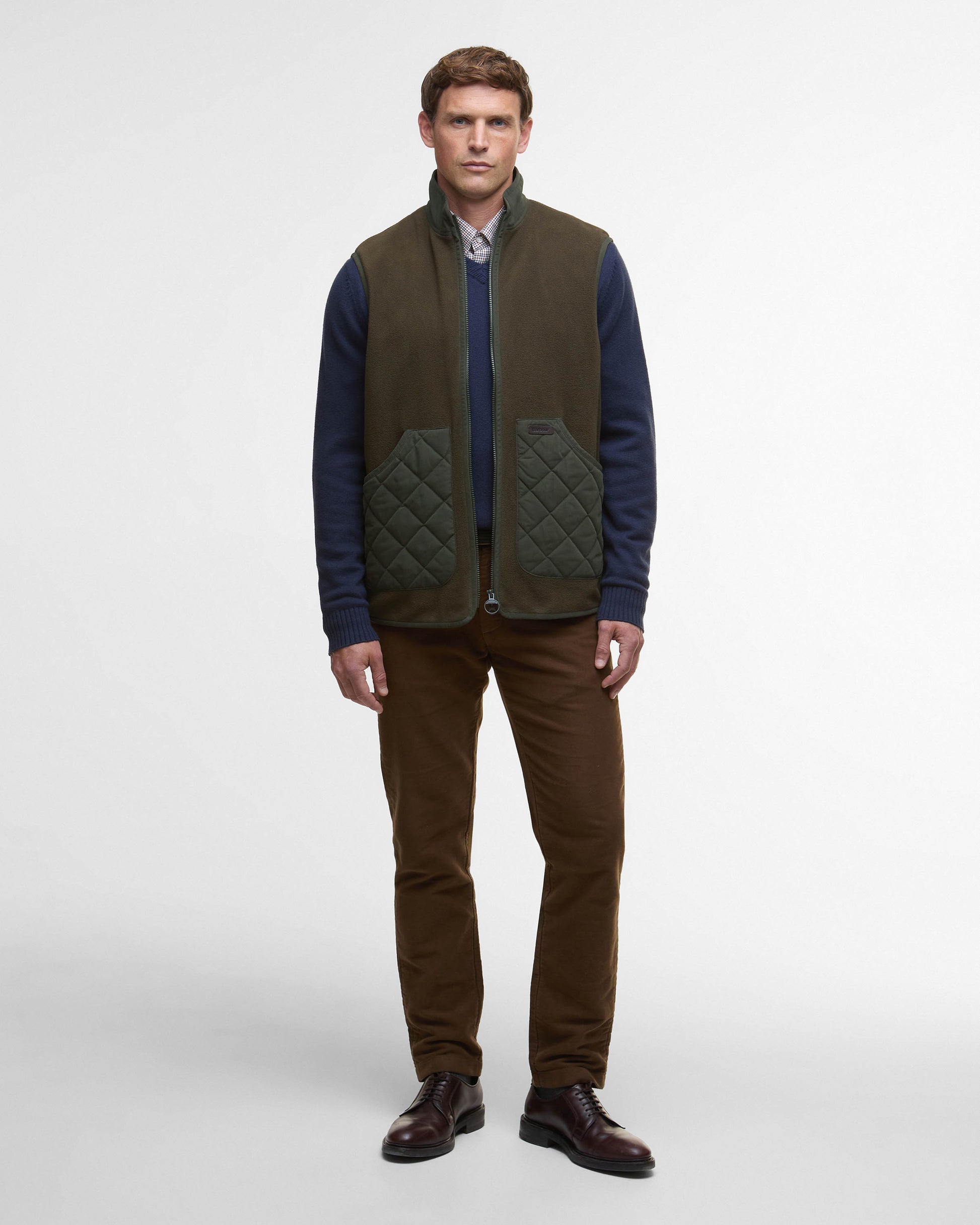Barbour Lowich Mens Fleece Gilet - Olive | CHO | Designer Mens Fleece Gilets