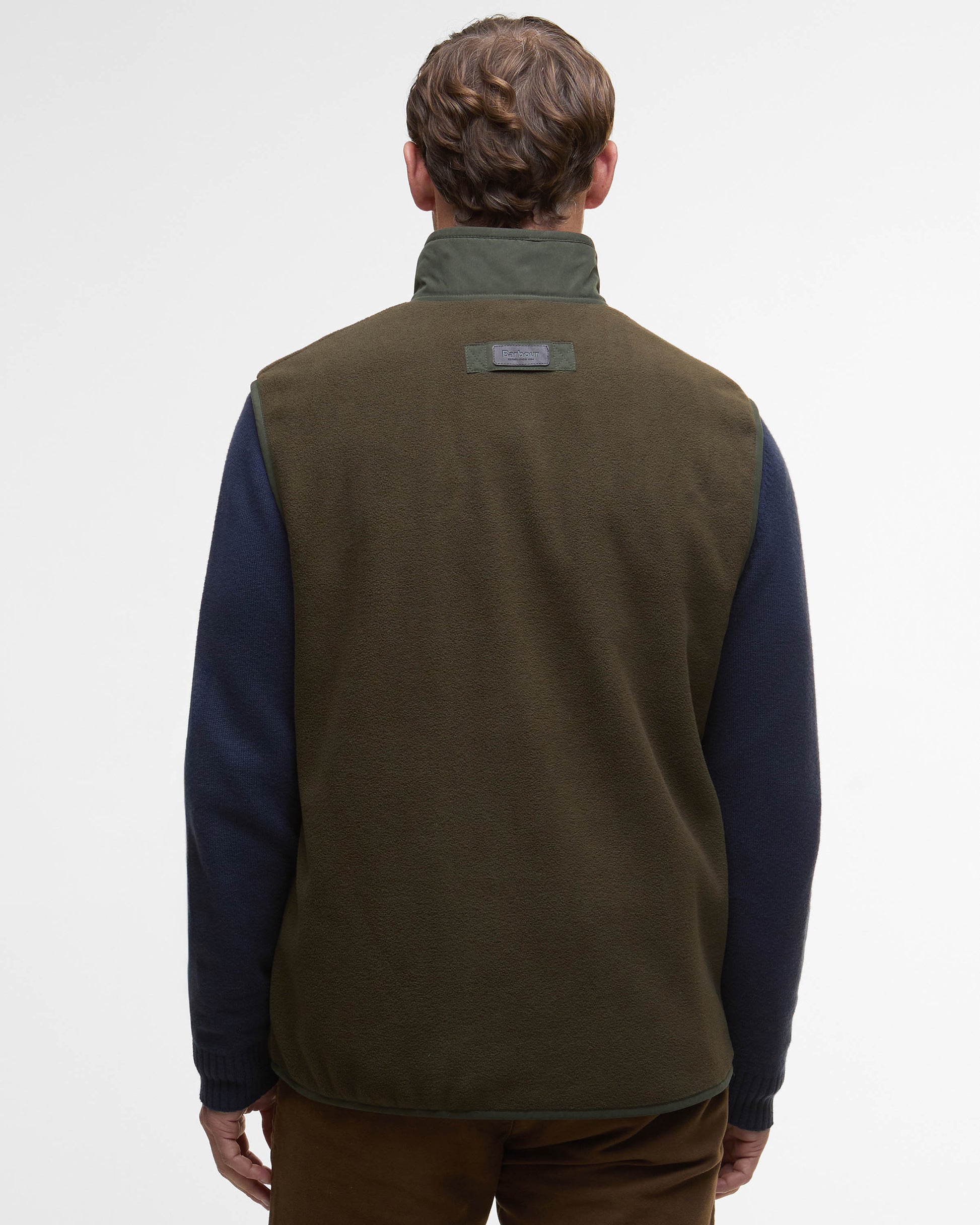 Barbour Lowich Mens Fleece Gilet - Olive | CHO | Designer Mens Fleece Gilets
