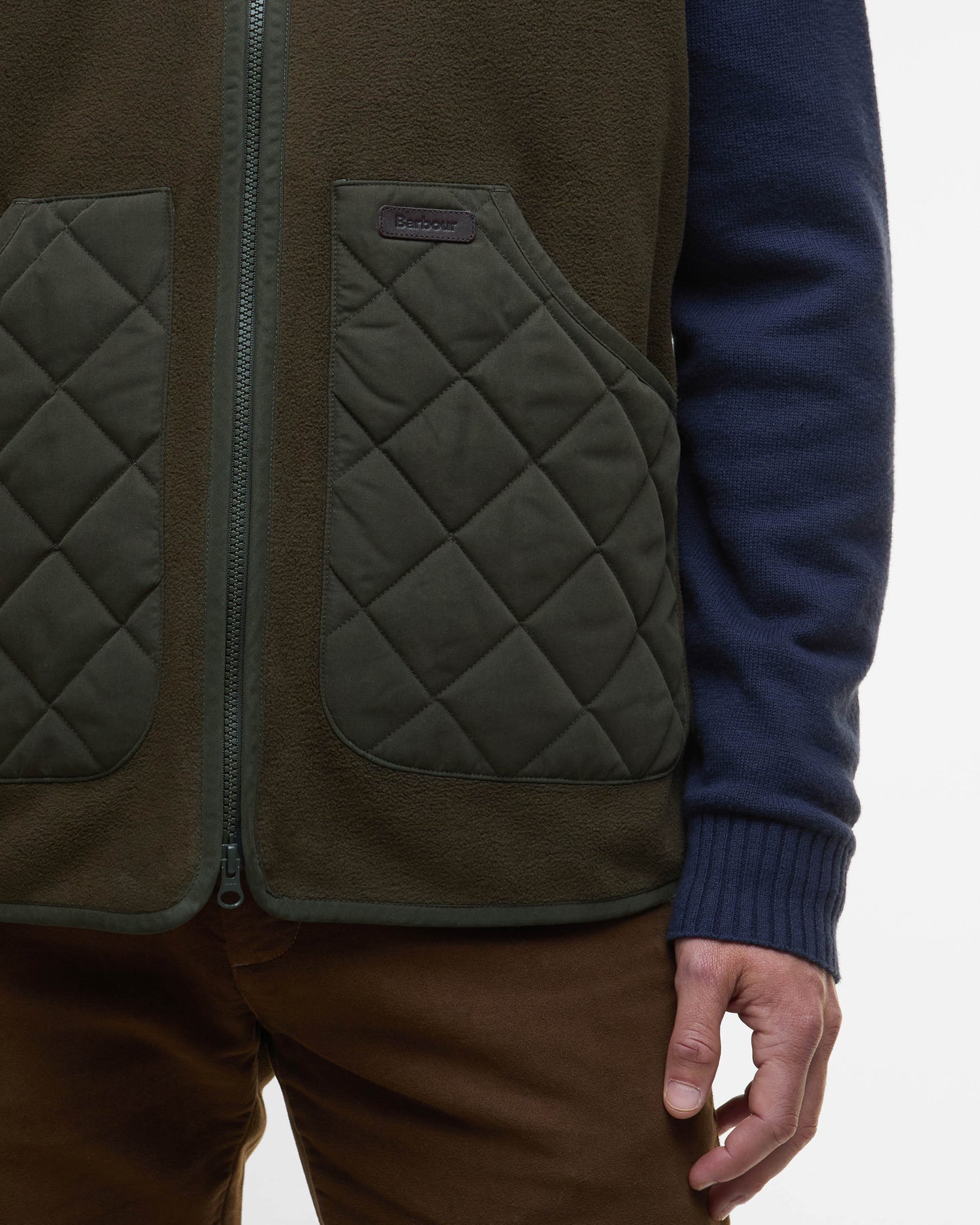 Barbour Lowich Mens Fleece Gilet - Olive | CHO | Designer Mens Fleece Gilets