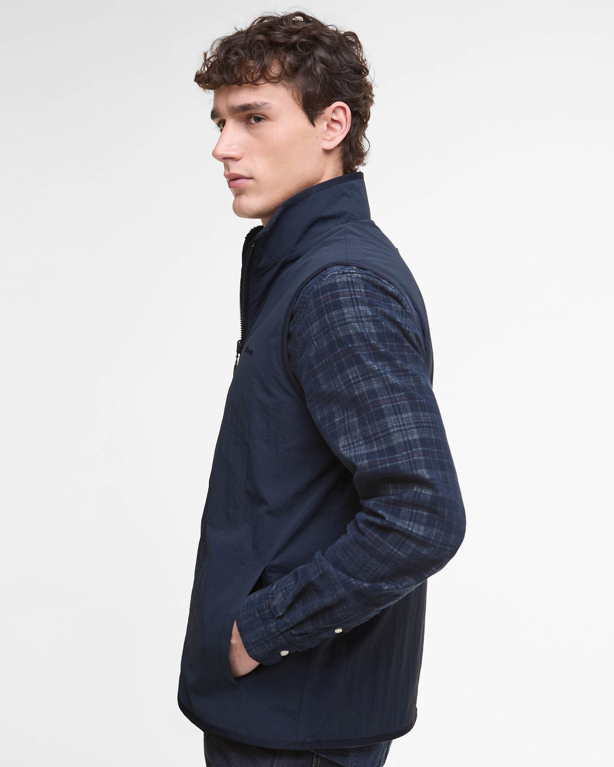 Barbour Mens Reversible Fleece Gilet - Navy | CHO | Designer Mens Gilets