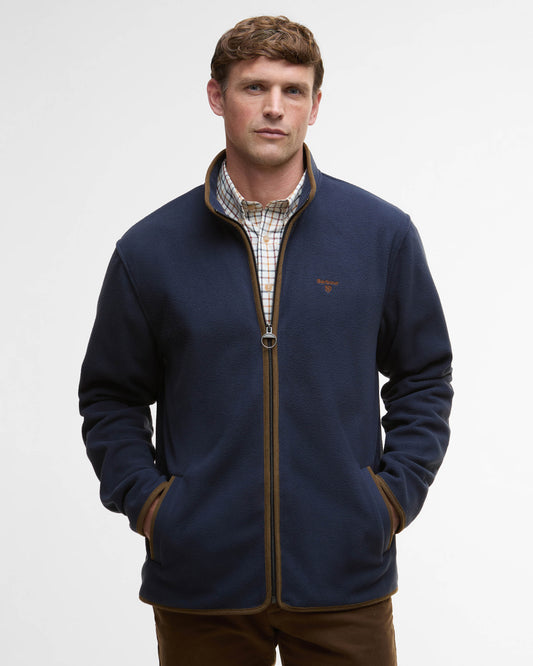 Barbour Harwood Mens Zip Thru Fleece - Navy | CHO | Designer Mens Coats & Jackets