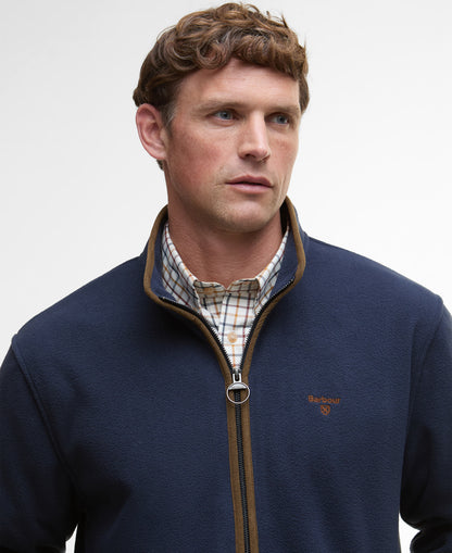Barbour Harwood Mens Zip Thru Fleece - Navy | CHO | Designer Mens Coats & Jackets