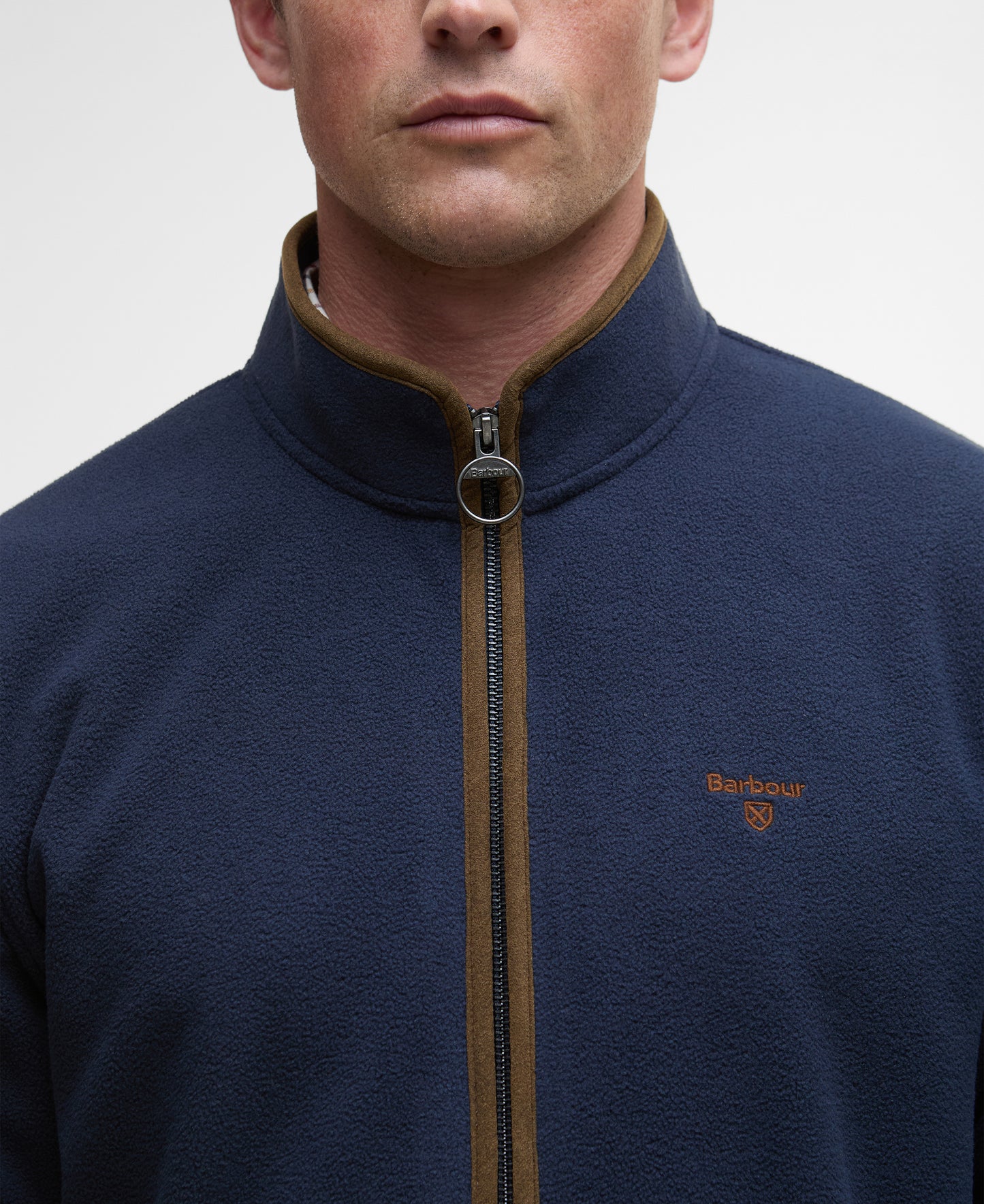 Barbour Harwood Mens Zip Thru Fleece - Navy | CHO | Designer Mens Coats & Jackets