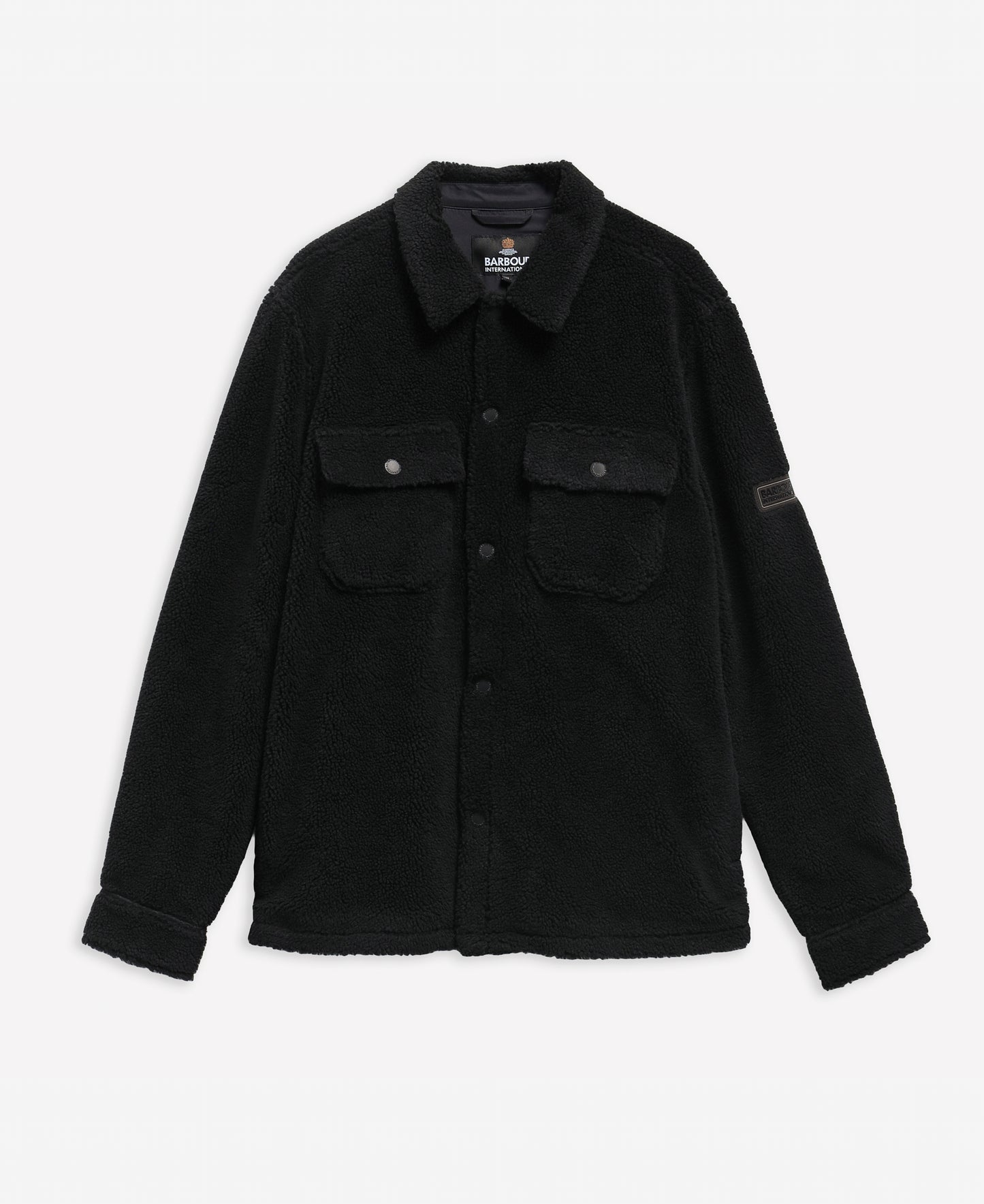 Barbour International Trident Mens Borg Fleece Overshirt - Black