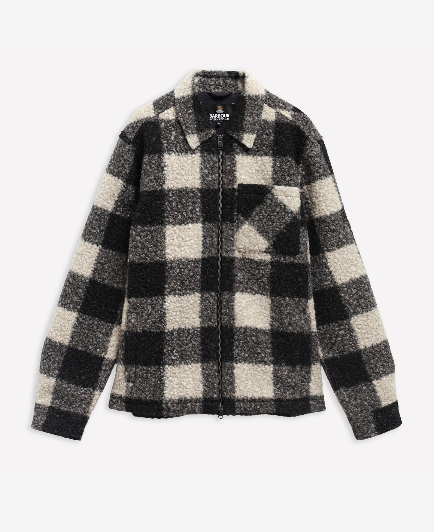 Barbour International Streak Mens Boucle Fleece Overshirt - Black