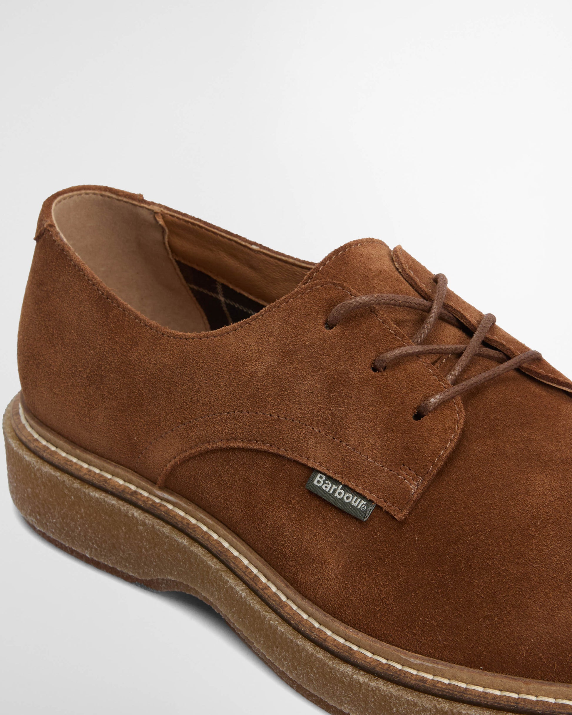 Barbour Harefield Mens Derby Shoes - Toffee Suede | CHO | Designer Mens Shoes