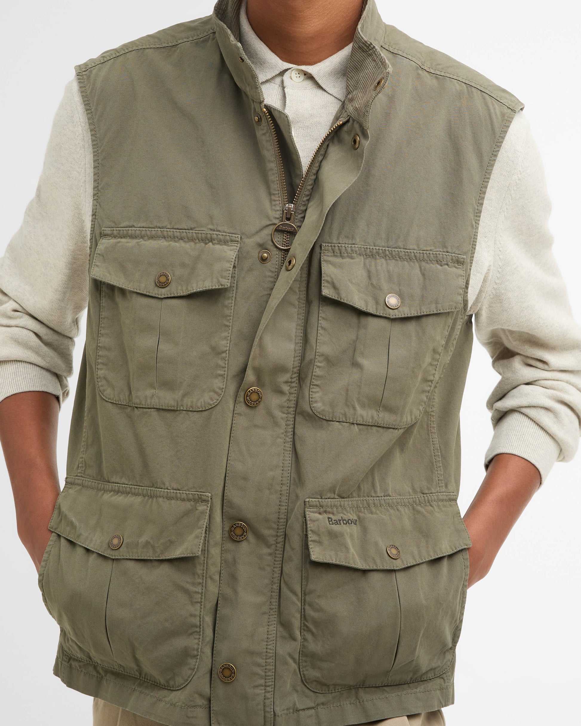 Barbour Corbridge Mens Casual Gilet - Dusty Olive | CHO | Designer Mens Gilets