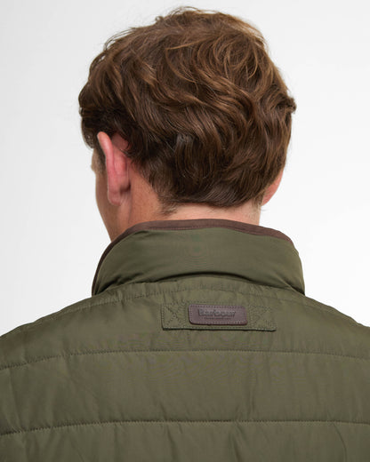 Barbour Broughton Mens Quilted Gilet - Deep Olive | CHO | Designer Mens Padded Gilets
