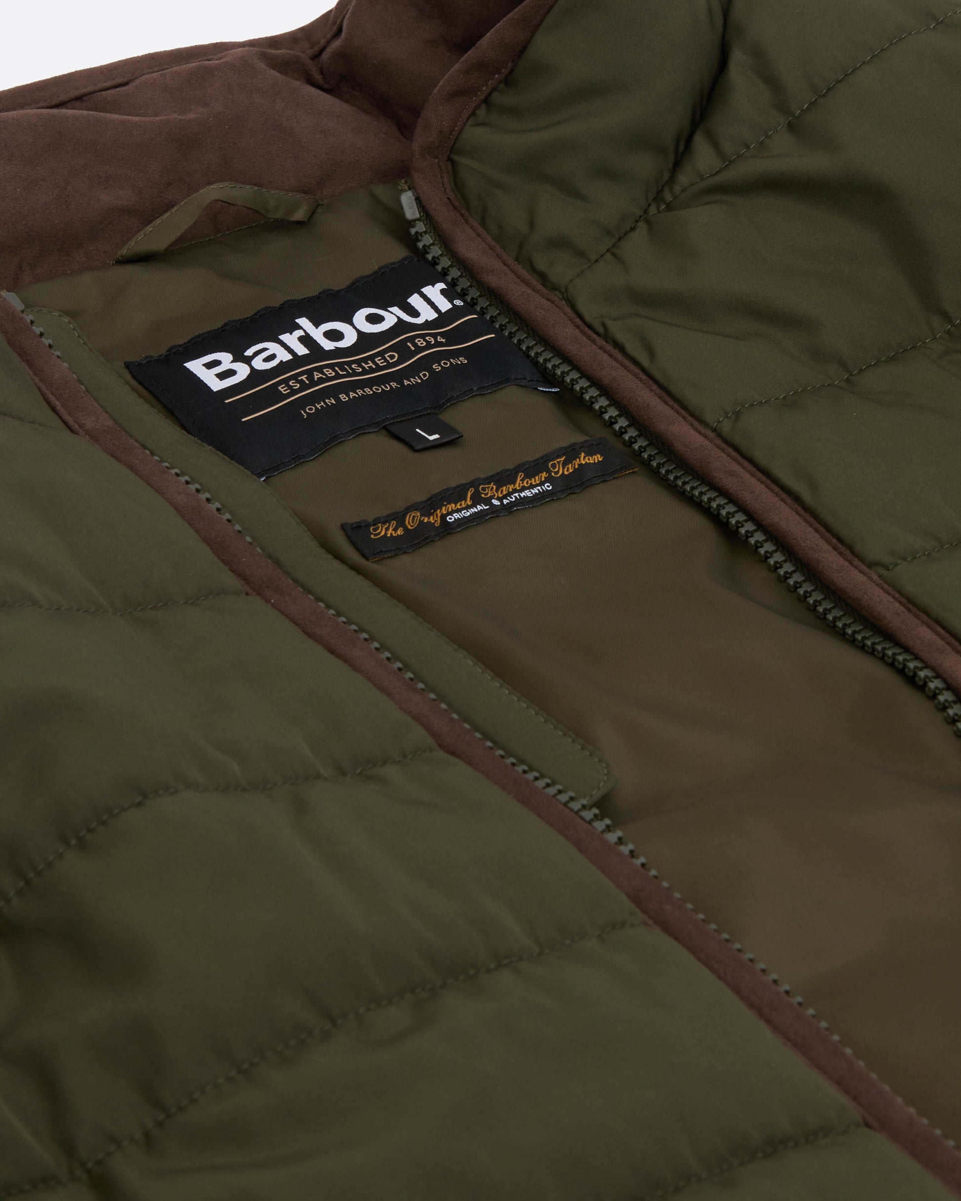 Barbour Broughton Mens Quilted Gilet - Deep Olive | CHO | Designer Mens Padded Gilets